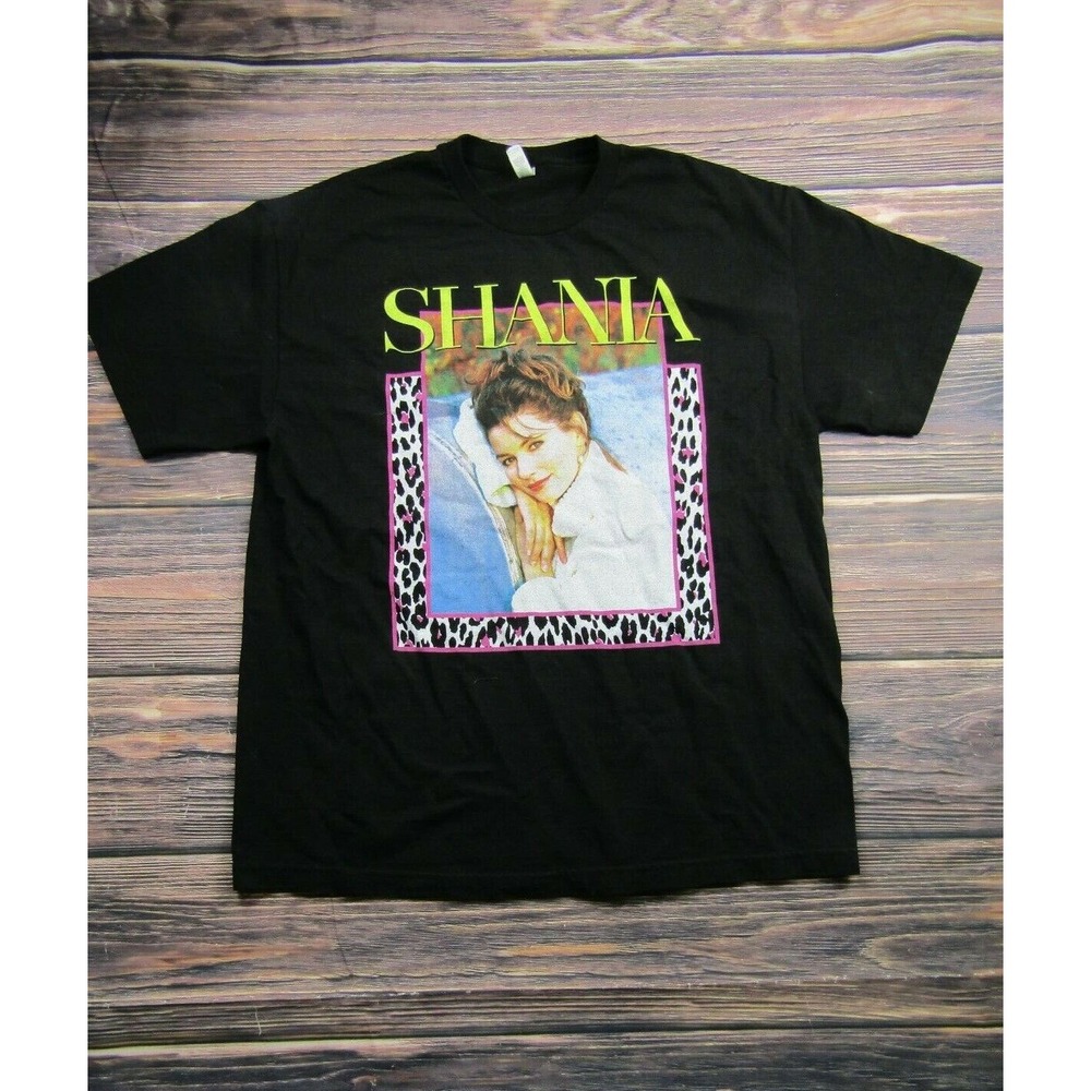 Alstyle Mens XL Black Shania Twain Concert Band Country Tee T Shirt Preowned